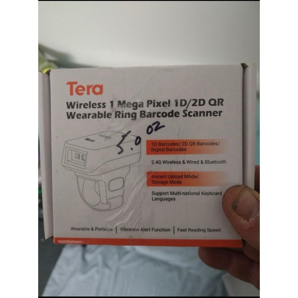 Tera Wireless 1 Mega Pixel 1D 2D QR Wearable Ring Barcode Scanner Bluetooth 2.4G